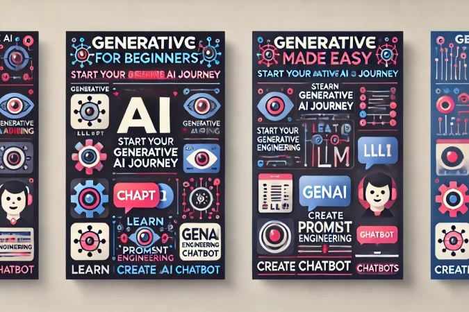 2024-07-15 18.22.17 - Create a wide aspect ratio thumbnail for the course titled 'Generative AI for Beginners' and 'Generative AI Made Easy_ Start Your Generative AI Journe